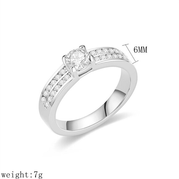 3/$35 Stainless Steel Silver Band Ring Round Cut Cubic Zirconia CZ Diamond Gifts - Picture 5 of 7